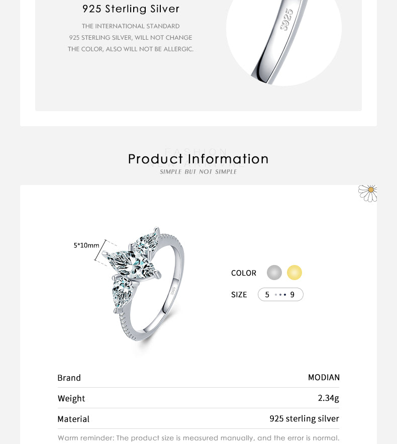 High Quality Silver Classic Diamond Ring For Women